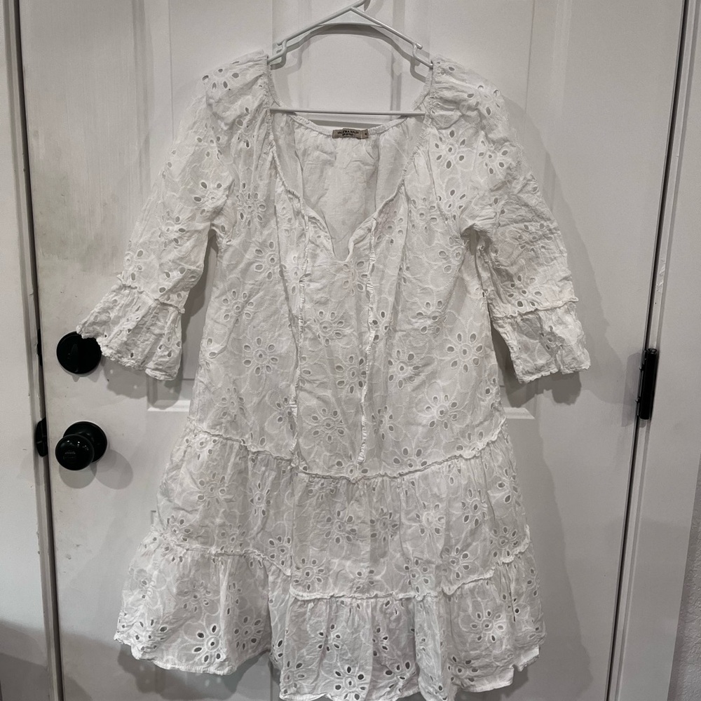 White Eyelet Mini Dress